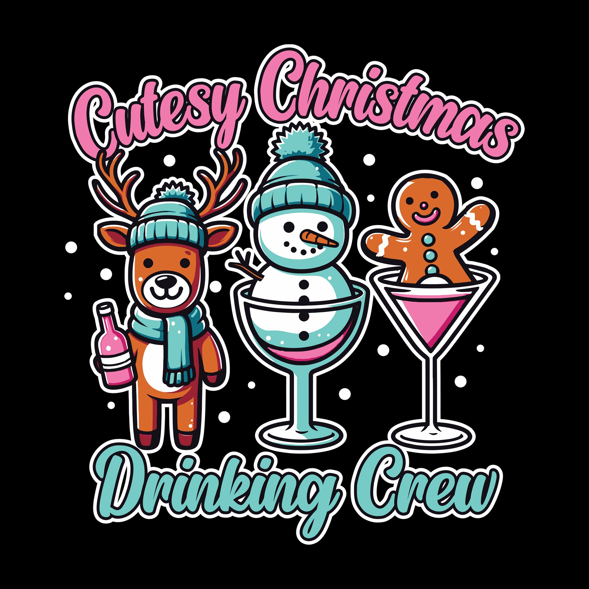 Cutesy Christmas Drinking Crew