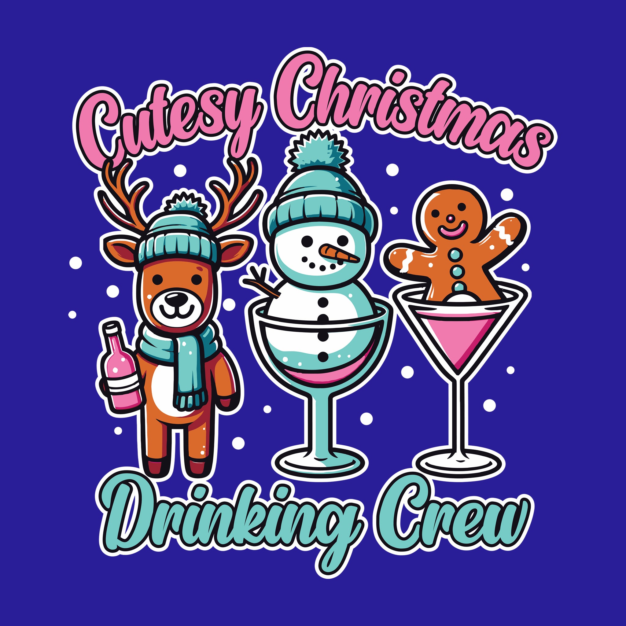 Cutesy Christmas Drinking Crew