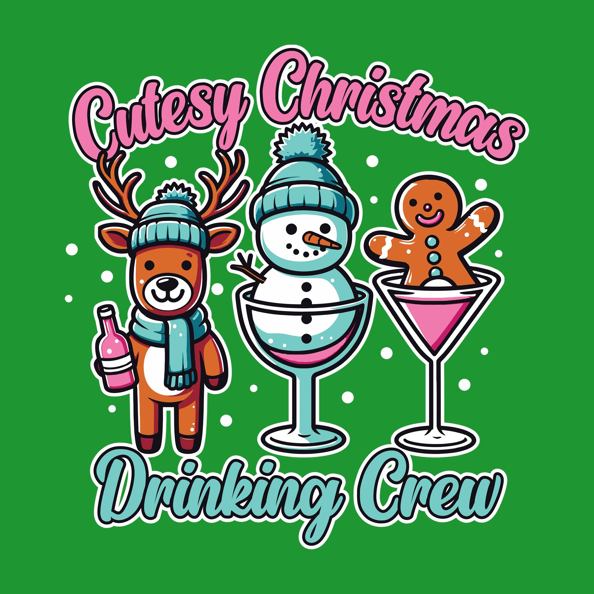 Cutesy Christmas Drinking Crew