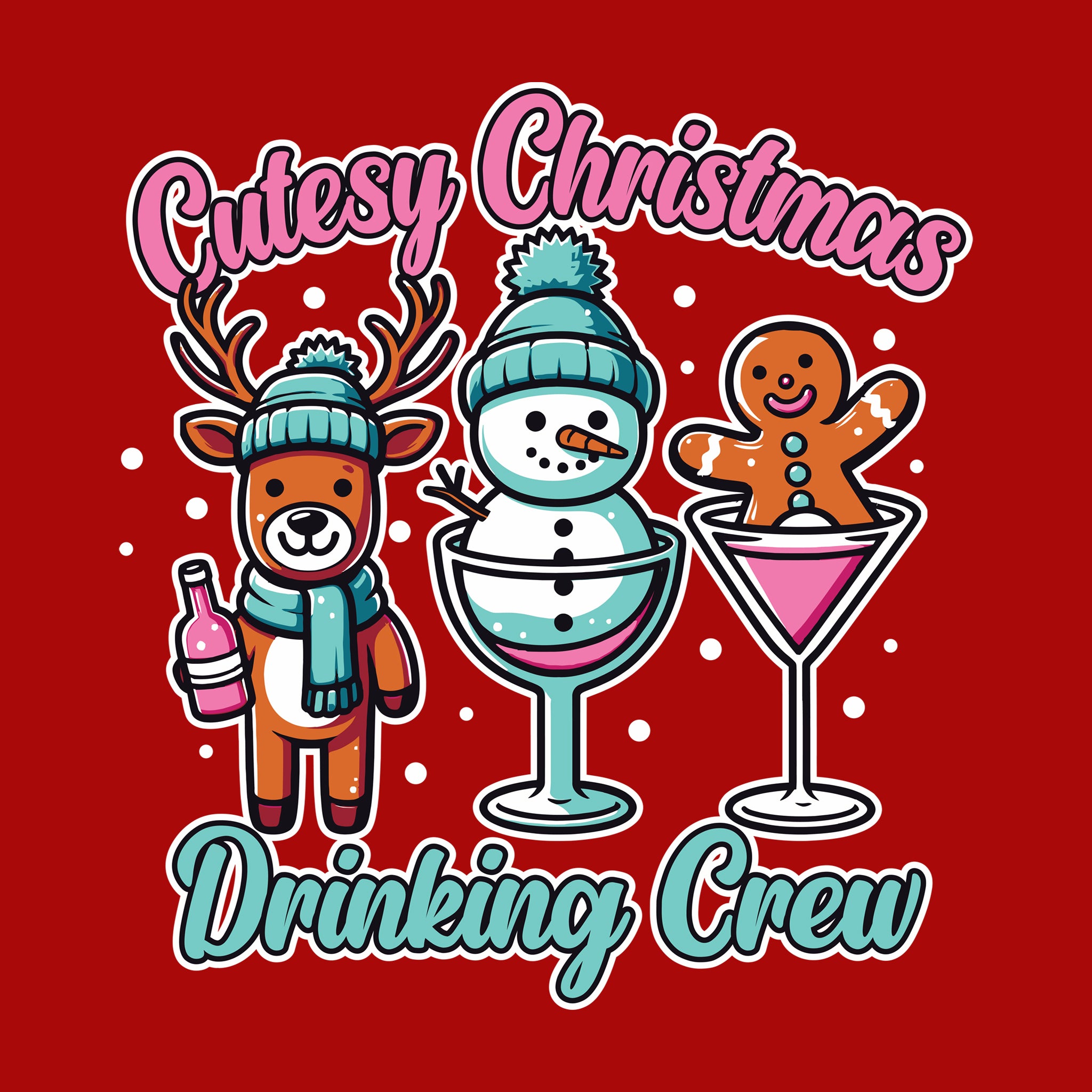 Cutesy Christmas Drinking Crew