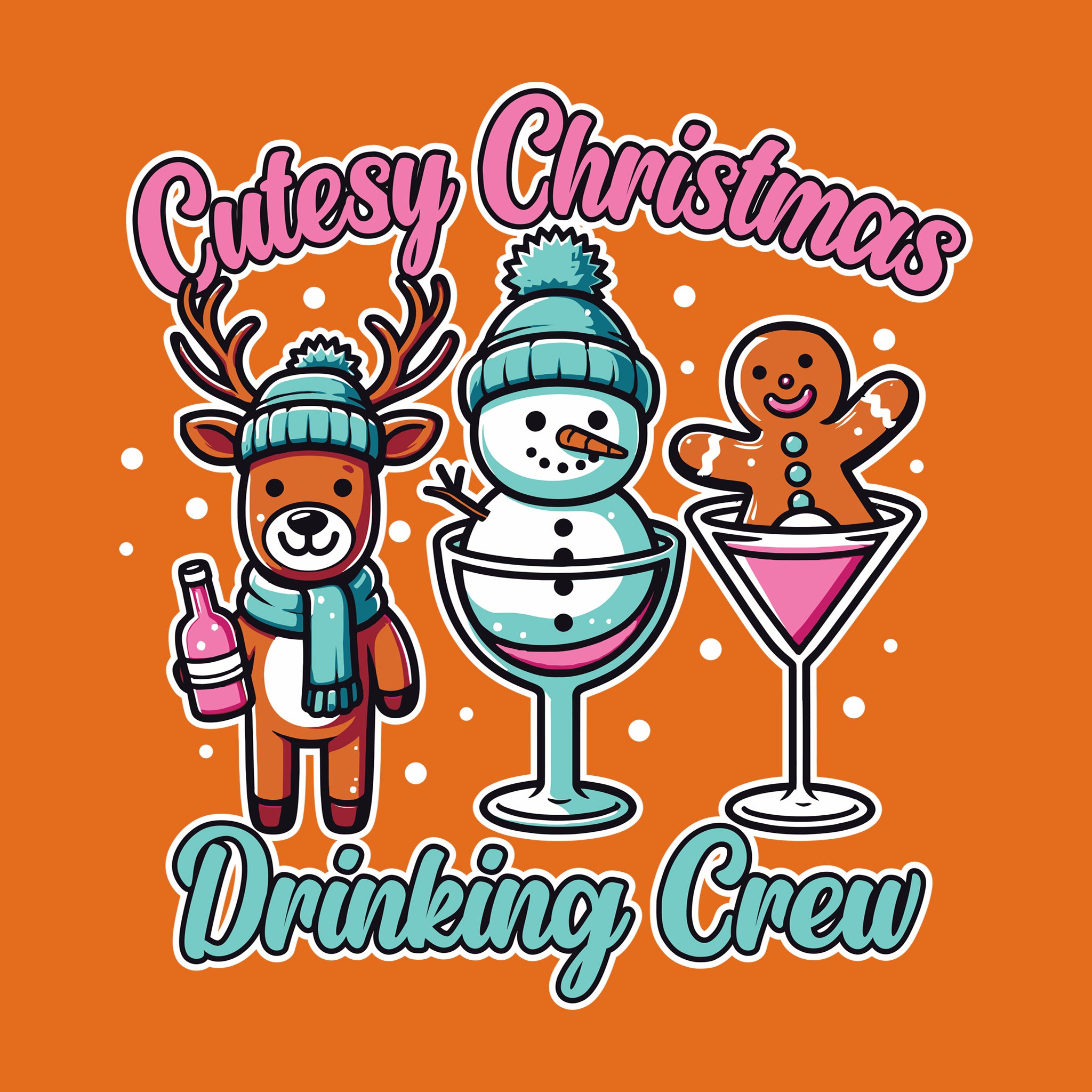 Cutesy Christmas Drinking Crew