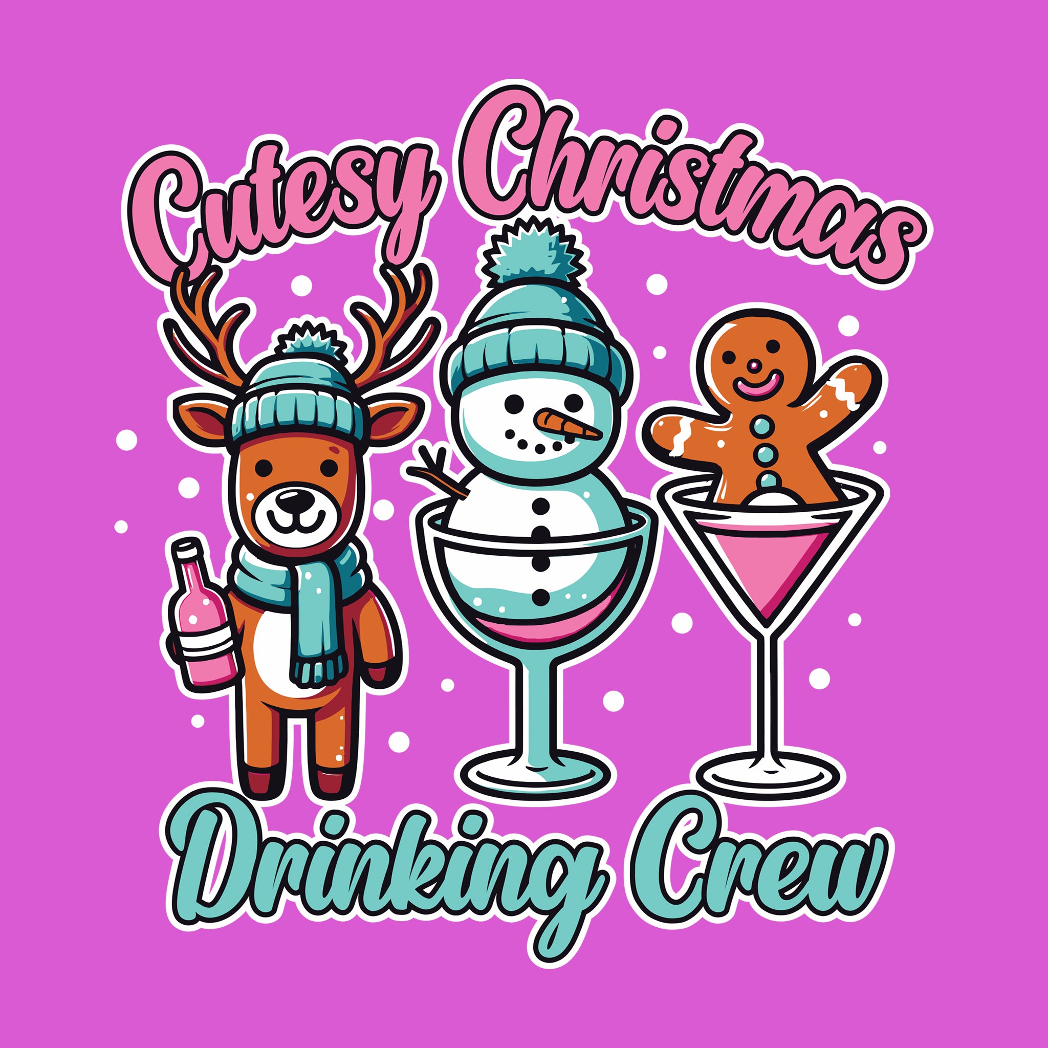 Cutesy Christmas Drinking Crew