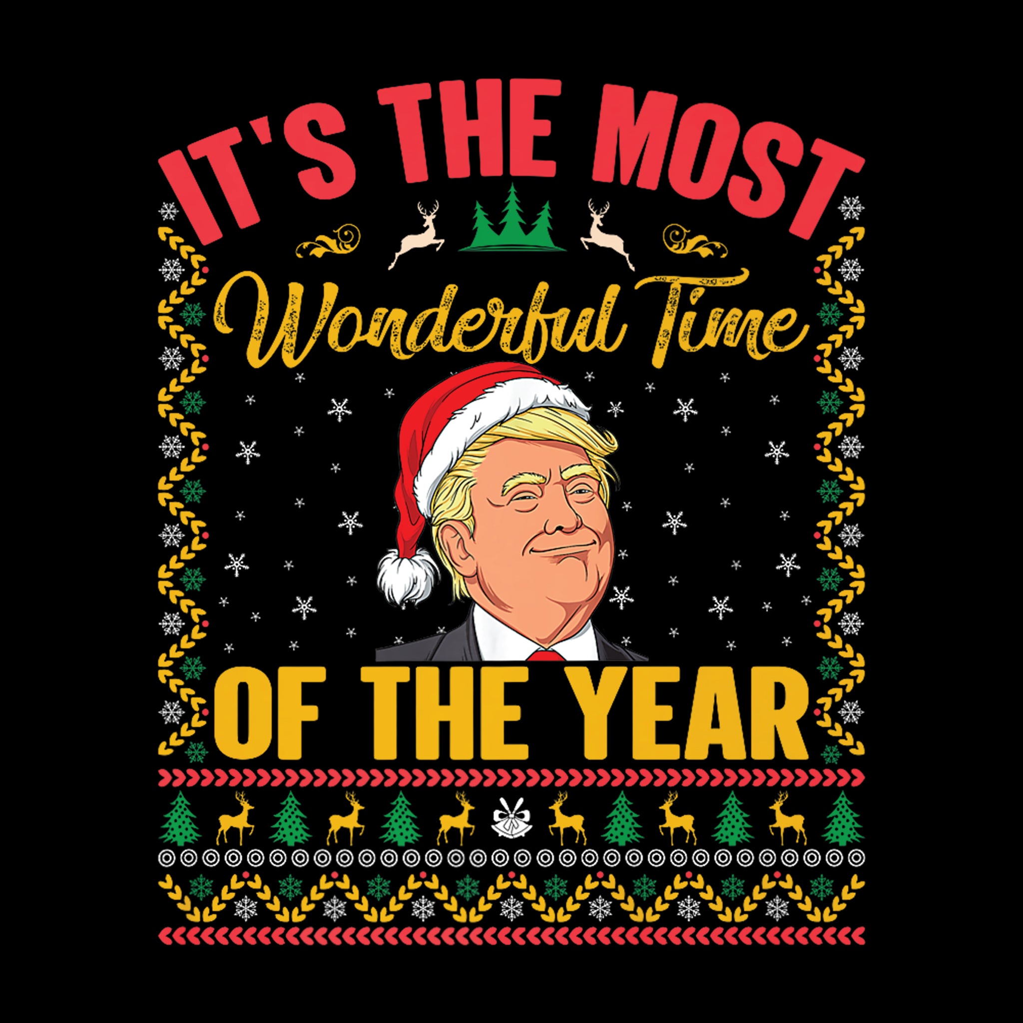 Most Wonderful Time Trump Ugly Sweater